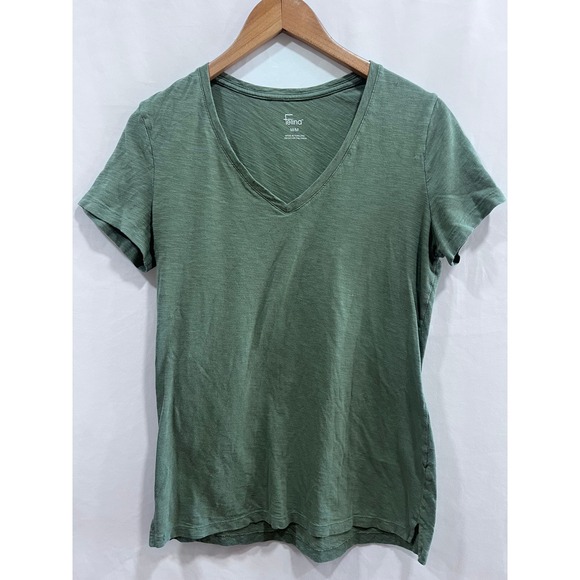 Felina Tops - Felina Women's V-Neck T-Shirt Sage Green Slub Knit Short Sleeve Tee Size M